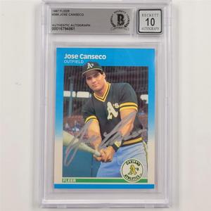 Jose Canseco signed 1987 Fleer #389 card autograph 861  Beckett BAS 10 auto Sale High Quality