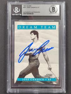 Jose Canseco signed 1991 Score Dream Team #441 card auto autograph BAS 039 Cheap Best Store To Get