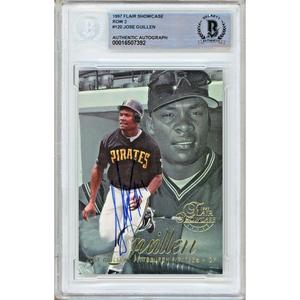 Jose Guillen Pittsburgh Pirates Signed 1997 Flair Showcase Baseball Card BAS Auth Auto RC Outlet Purchase