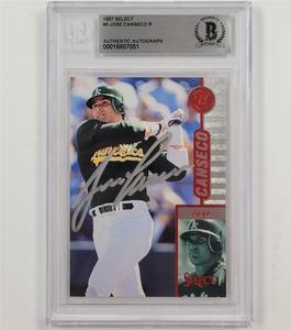 Jose Canseco signed 1997 Select #5 card auto autograph Oakland A's  Beckett BAS Clearance Best Pices