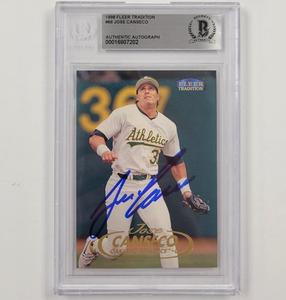 Jose Canseco signed 1998 Fleer Tradition #66 card auto autograph  Beckett BAS Free Shipping Low Pice