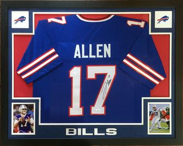 Josh Allen Buffalo Bills Signed #17 Football Jersey Framed Autograph JSA COA Cheap Sale Footlocker Pictures