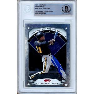Jose Guillen Pittsburgh Pirates Signed 1997 Donruss Preferred Card Beckett Auth Auto Slab Clearance Limited Edition