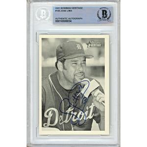 Jose Lima Detroit Tigers Signed 2001 Bowman Heritage Baseball Card BAS Auth Auto Slab Cheap Sale Amazon