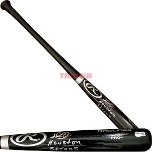 Jose Siri Signed Autographed Rawlings Black Bat Inscribed Houston Strong TRISTAR Free Shipping Fake