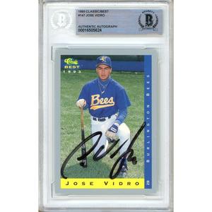 Jose Vidro Montreal Expos Signed 1993 Classic Best Baseball Card BAS Auth Auto Slab RC Wiki For Sale