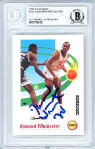 Kennard Winchester Autographed 1991-92 Skybox Rookie Card Beckett 10739415 Free Shipping Wholesale Pice
