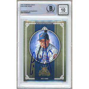 Jose Vidro Montreal Expos Signed 2005 Diamond Kings Baseball Card BGS Auto 10 Graded Free Shipping Low Pice