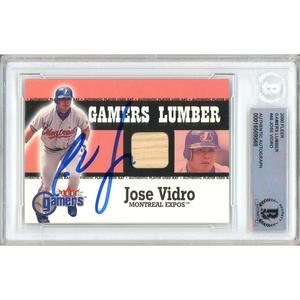 Jose Vidro Montreal Expos Signed 2000 Fleer Gamers Lumber Relic Card BAS Auth Auto Low Cost For Sale