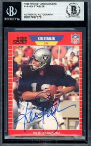 Ken Stabler Beckett BAS Signed 1989 Pro Set Announcers Autograph Recommend Online