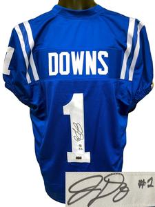 Josh Downs signed Indianapolis Blue Custom Stitched Pro Style FB Jersey- Radtke For Sale Online