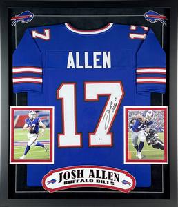 Josh Allen Signed Autographed Buffalo Bills Blue Jersey Deluxe Framed Beckett Purchase Sale Online