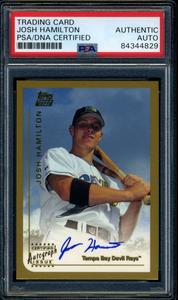 Josh Hamilton PSA DNA Coa Signed 1999 Topps Traded Autograph Cheap Sale Best Wholesale