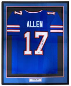 Josh Allen Buffalo Signed Framed Blue Football Jersey BAS ITP Clearance Amazing Pice