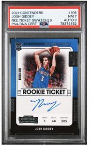 JOSH GIDDEY 2021 22 CONTENDERS ROOKIE TICKET VARIATION PSA 9 Auto & 7 Card Cheap Sale Pictures