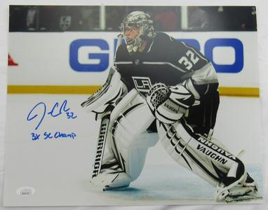 Jonathan Quick Signed 16x20 Photo w/ 3x SC Champ Insc JSA COA WB541292 Cheap Discount Sale