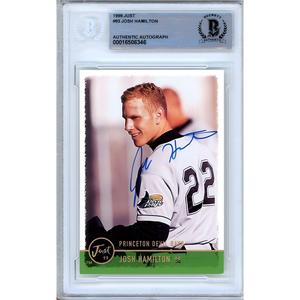 Josh Hamilton Tampa Bay Rays Signed 1999 Just Baseball Rookie Card BAS Auth Auto Slab Sale Classic