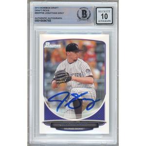 Jon Gray Colorado Rockies Signed 2013 Bowman Draft Picks Card BGS Auto 10 Graded RC Cheap Buy Authentic