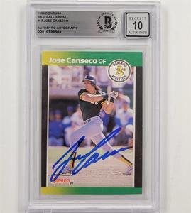 Jose Canseco signed 1989 Donruss Best #57 card autograph 849 Beckett BAS 10 auto Low Pice Fee Shipping Online