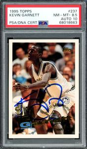 Kevin Garnett 1995 Topps RC Timberwolves PSA 8.5 Gem 10 Auto PSA/DNA 68018663 Browse For Sale