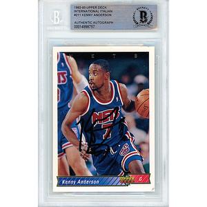 Kenny Anderson Signed New Jersey Nets 1992-93 Upper Deck Basketball Card Beckett Slab Online For Sale
