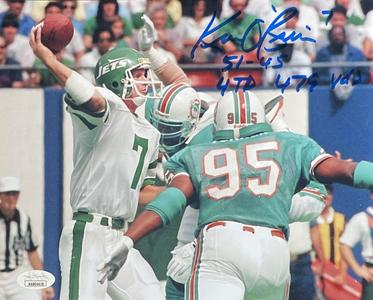 Ken OBrien Signed 8x10 Photo NY Jets Ot Shootout Game 4TDs Auto Jsa Coa Clearance Clearance