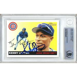 Kenny Lofton Chicago Cubs Signed 2004 Topps Heritage Baseball Card BAS Auth Auto Slab Cheap Comfortable