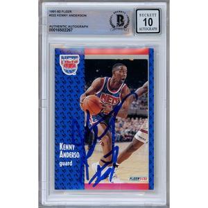 Kenny Anderson New Jersey Nets Signed 1991-92 Fleer Basketball Card BGS Auto-10 Grade Cost For Sale