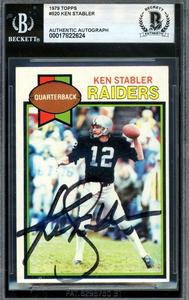 Ken Stabler Beckett BAS Signed 1979 Topps Autograph Cheap Sale Excellent