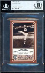 Ken Strong Beckett BAS Signed 1975 Fleer Immortal Roll Autograph Outlet 100% Original