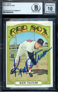 Ken Tatum Gem Mint 10 Beckett BAS Signed 1972 Topps Hi Number Autograph Big Sale