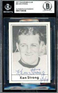 Ken Strong Beckett BAS Signed 1977 Touchdown Club Autograph Buy Cheap Wiki