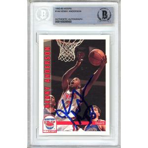 Kenny Anderson New Jersey Nets Signed 1992-93 Hoops Basketball Card Beckett Auth Auto Best Pices