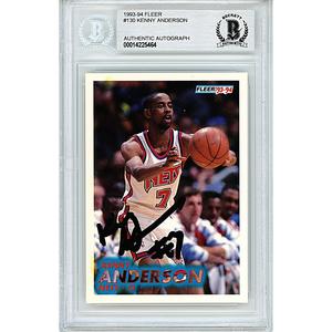 Kenny Anderson Signed New Jersey Nets 1993-94 Fleer Basketball Card Beckett Slab Largest Supplier For Sale