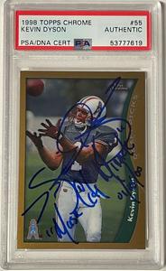 Kevin Dyson signed Music City Miracle 1998 Topps Chrome Rookie Card (RC) PSA Discount For Cheap