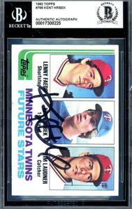 Kent Hrbek Beckett BAS Signed 1982 Topps Future Stars Rookie Autograph Free Shipping Best Seller