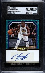 Kevin Durant 2016-17 Panini Grand Reserve Card #1 /10- SGC Slabbed Auth/10 AUTO For Sale Sale Online