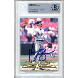 Kevin Brown Miami Marlins Signed 1998 Pacific Baseball Card Beckett Authentic Auto Slab Newest Cheap Online