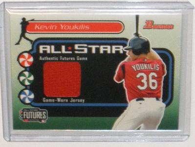 KEVIN YOUKILIS GAME WORN JERSEY ALL STAR 2004 TOPPS BOWMAN CARD YANKEES RED SOX Pictures Cheap Online