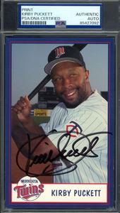 Kirby Puckett PSA DNA Signed 2000 Team Issued Card Twins Autograph Sale Real