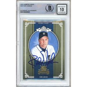 Kirk Gibson Detroit Tigers Signed 2005 Diamond Kings Card BGS Auto 10 Graded Slab Cheap Sale Marketable