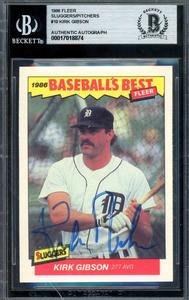 Kirk Gibson Beckett BAS Signed 1986 Fleer Sluggers Ptchers Autograph Cheap Online