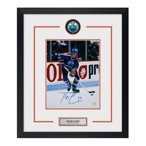 Kevin Lowe Signed Edmonton Oilers Puck Logo 23x27 Frame How Much Sale Online
