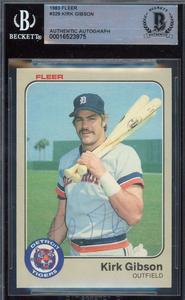 Kirk Gibson Beckett BAS Signed 1983 Fleer Autograph 1 Cheap Sale Free Shipping