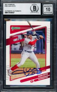 Juan Soto Autographed 2021 Donruss Card Yankees Gem 10 Auto Beckett #17039257 Outlet Countdown Package