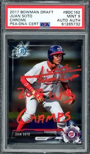 Juan Soto Autographed 2017 Bowman Draft Chrome RC PSA 9 2019 WS Champs PSA/DNA A Latest Collections Online