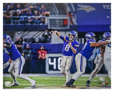 Kirk Cousins Signed Vikings Largest Comeback 16x20 Photo w/INSC - (Fanatics COA) Free Shipping Fast Delivery