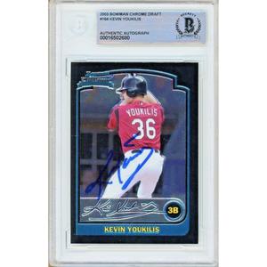 Kevin Youkilis Boston Red Sox Signed 2003 Bowman Chrome Draft Card BAS Auth Auto Slab Marketable