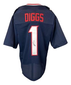 Stefon Diggs Houston Signed Navy Blue Football Jersey BAS Cheap Sale Many Kinds Of