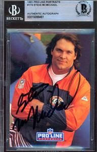 Steve McMichael Beckett BAS Signed 1991 Pro Line Portraits Autograph For Sale Free Shipping